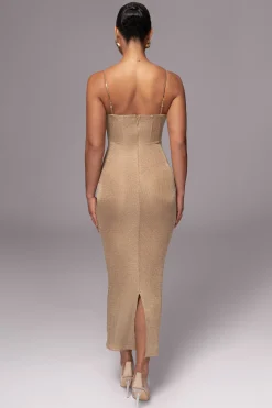 JLUXLABEL Gold Twilight Elegance Maxi Dress