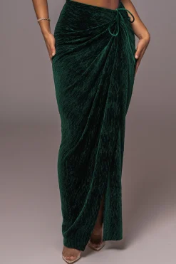 JLUXLABEL Green Chosen One Velvet Skirt Set