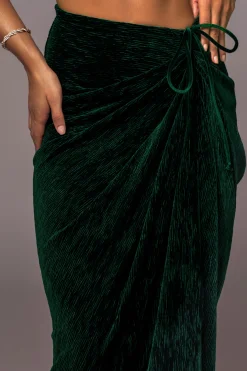 JLUXLABEL Green Chosen One Velvet Skirt Set