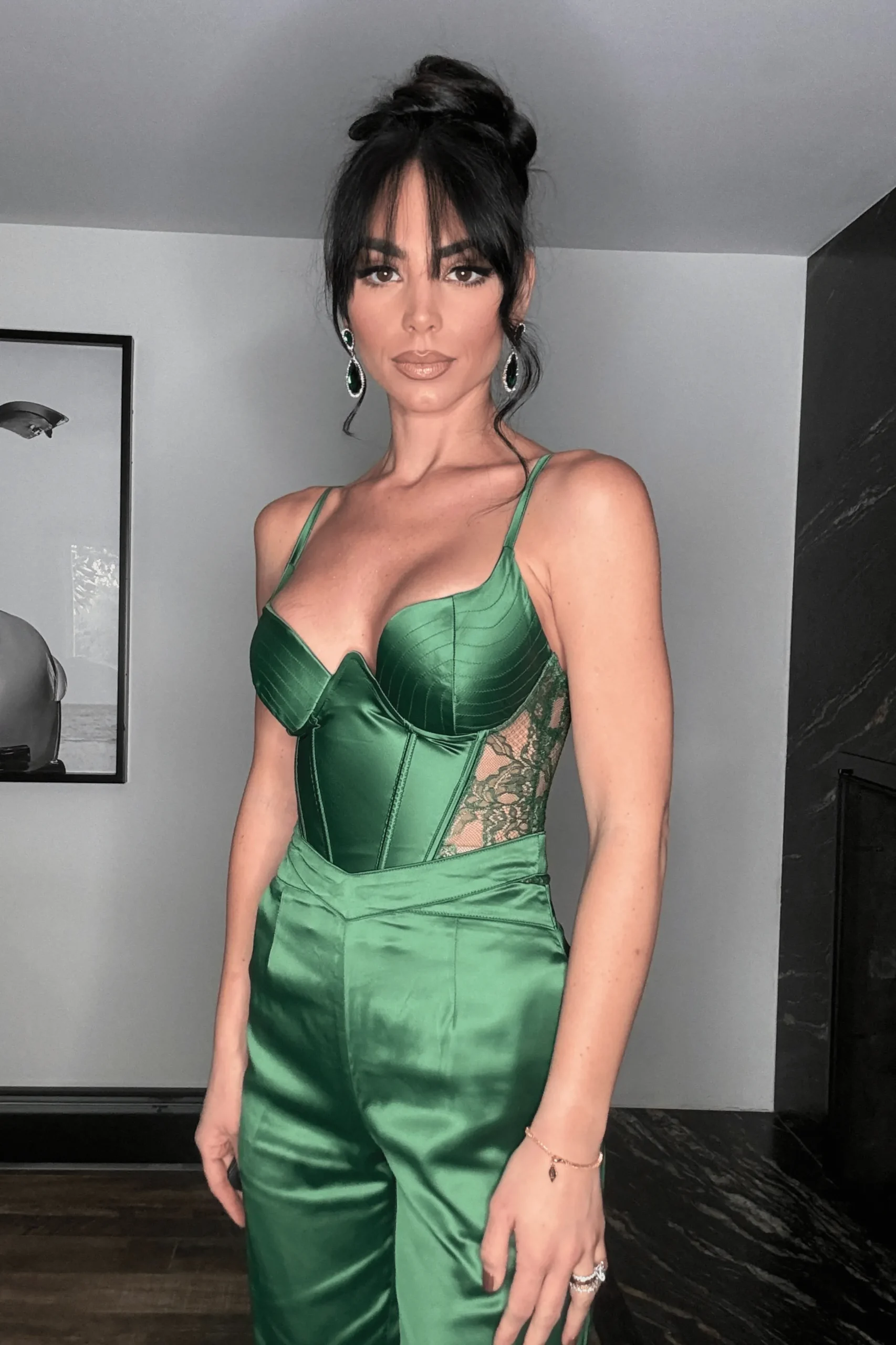 JLUXLABEL Green Incomparable Lace Bodysuit