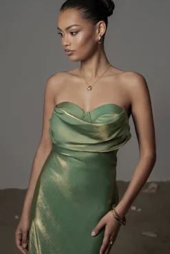 JLUXLABEL Green Iridescent Visions Of You Dress