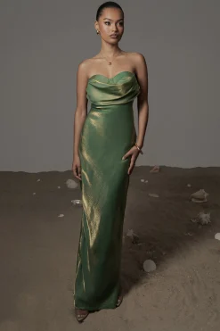 JLUXLABEL Green Iridescent Visions Of You Dress