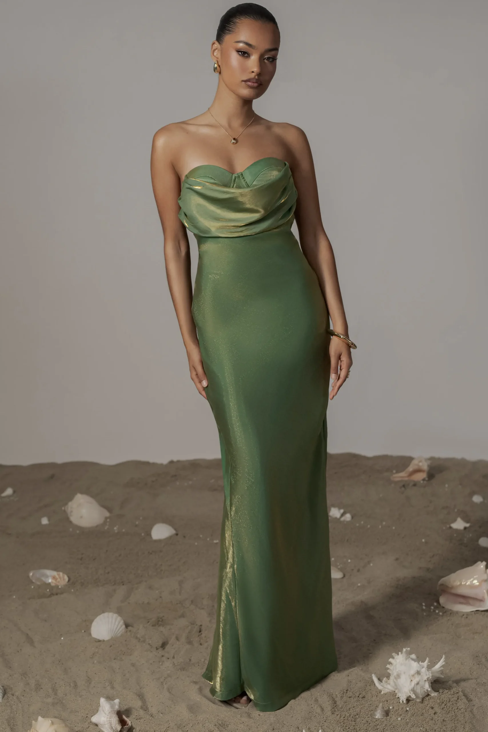 JLUXLABEL Green Iridescent Visions Of You Dress