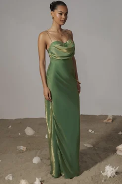 JLUXLABEL Green Iridescent Visions Of You Dress