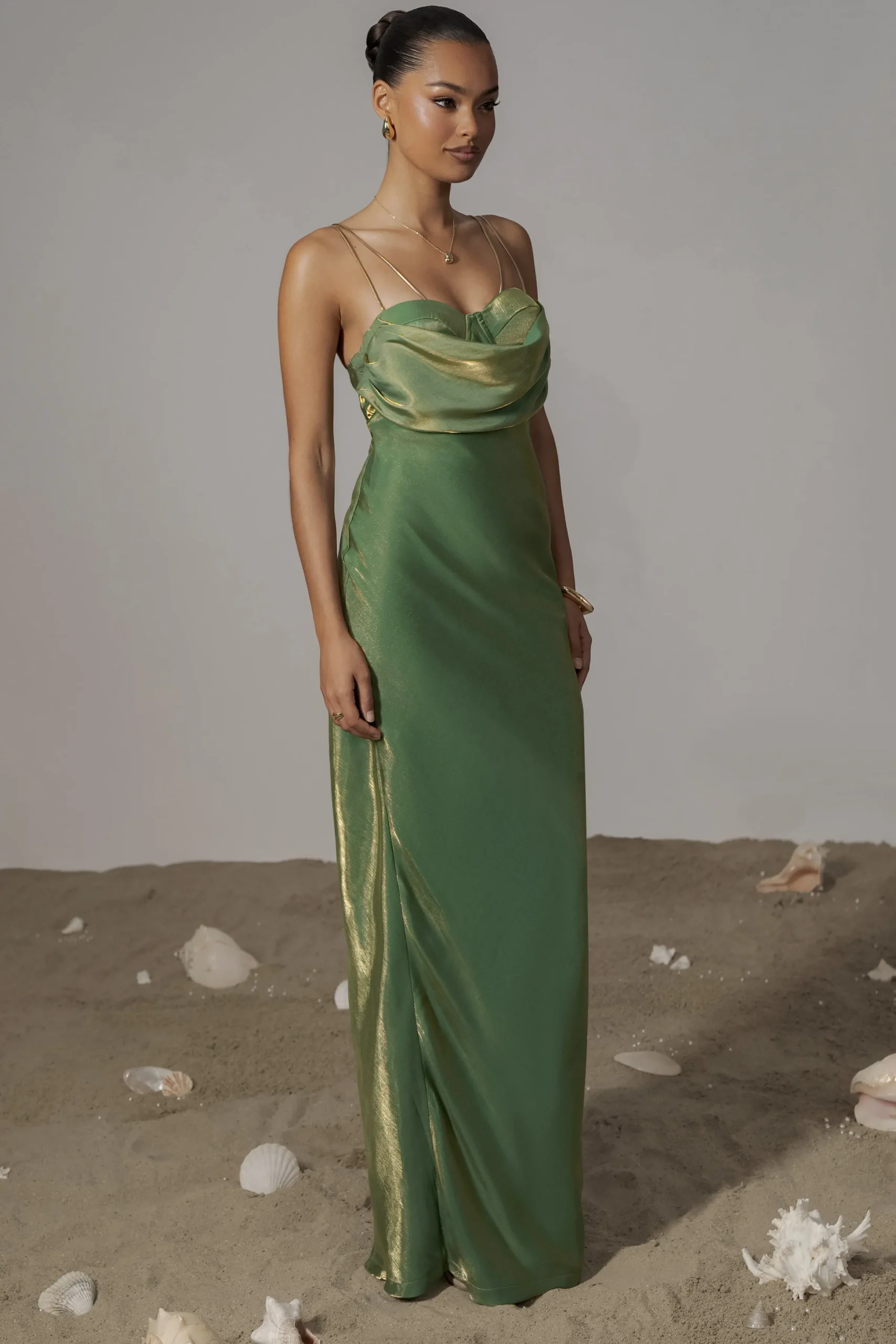 JLUXLABEL Green Iridescent Visions Of You Dress