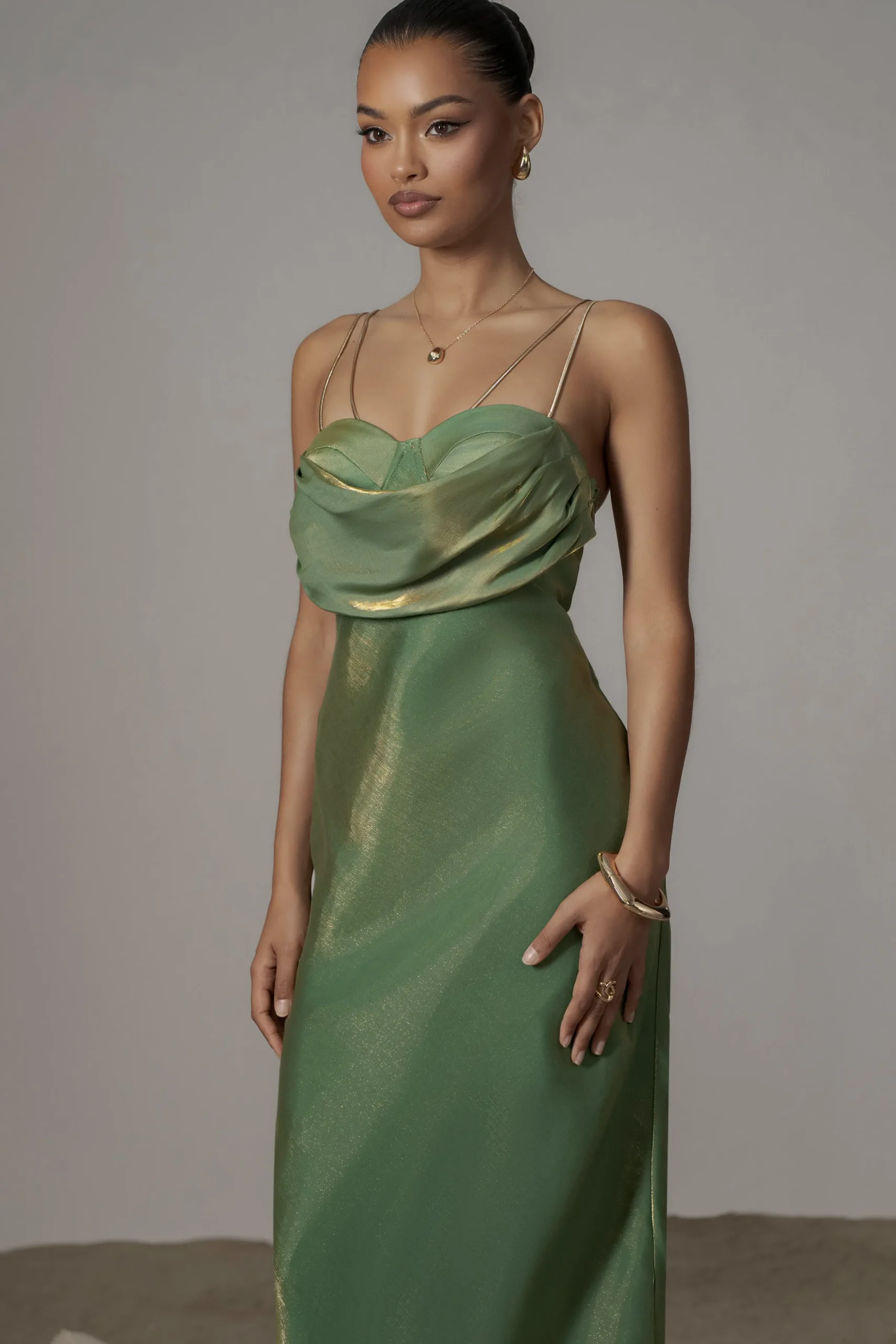 JLUXLABEL Green Iridescent Visions Of You Dress