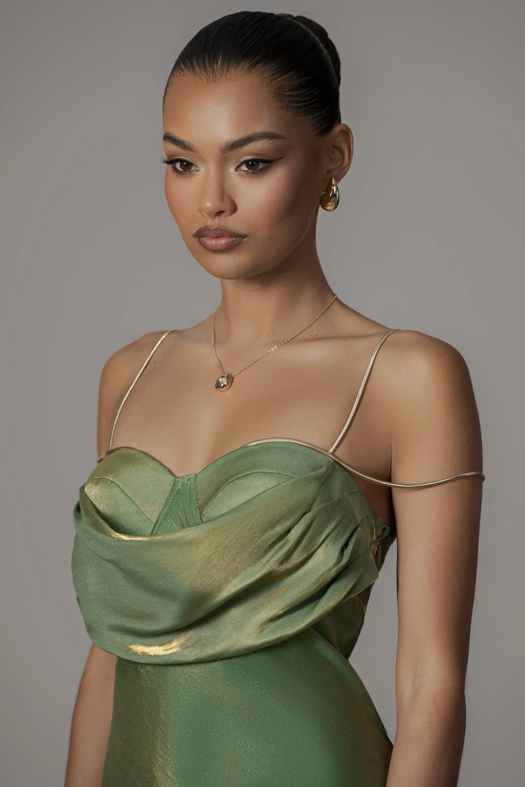 JLUXLABEL Green Iridescent Visions Of You Dress