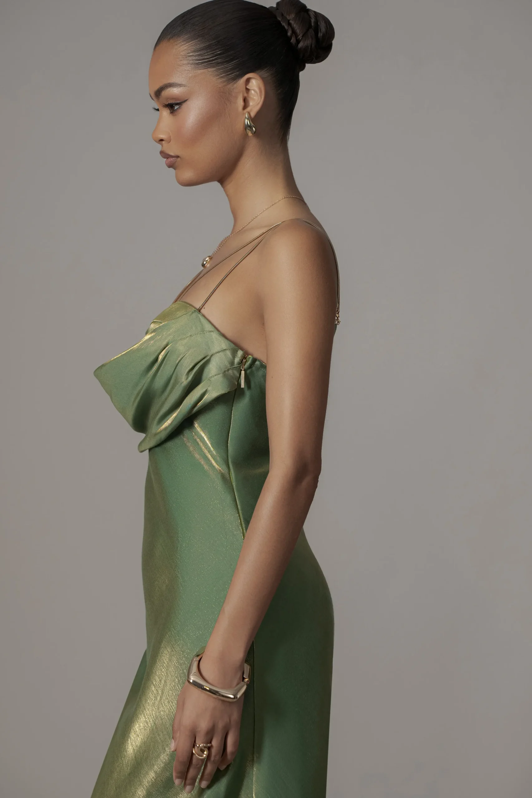 JLUXLABEL Green Iridescent Visions Of You Dress