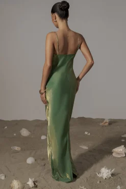JLUXLABEL Green Iridescent Visions Of You Dress