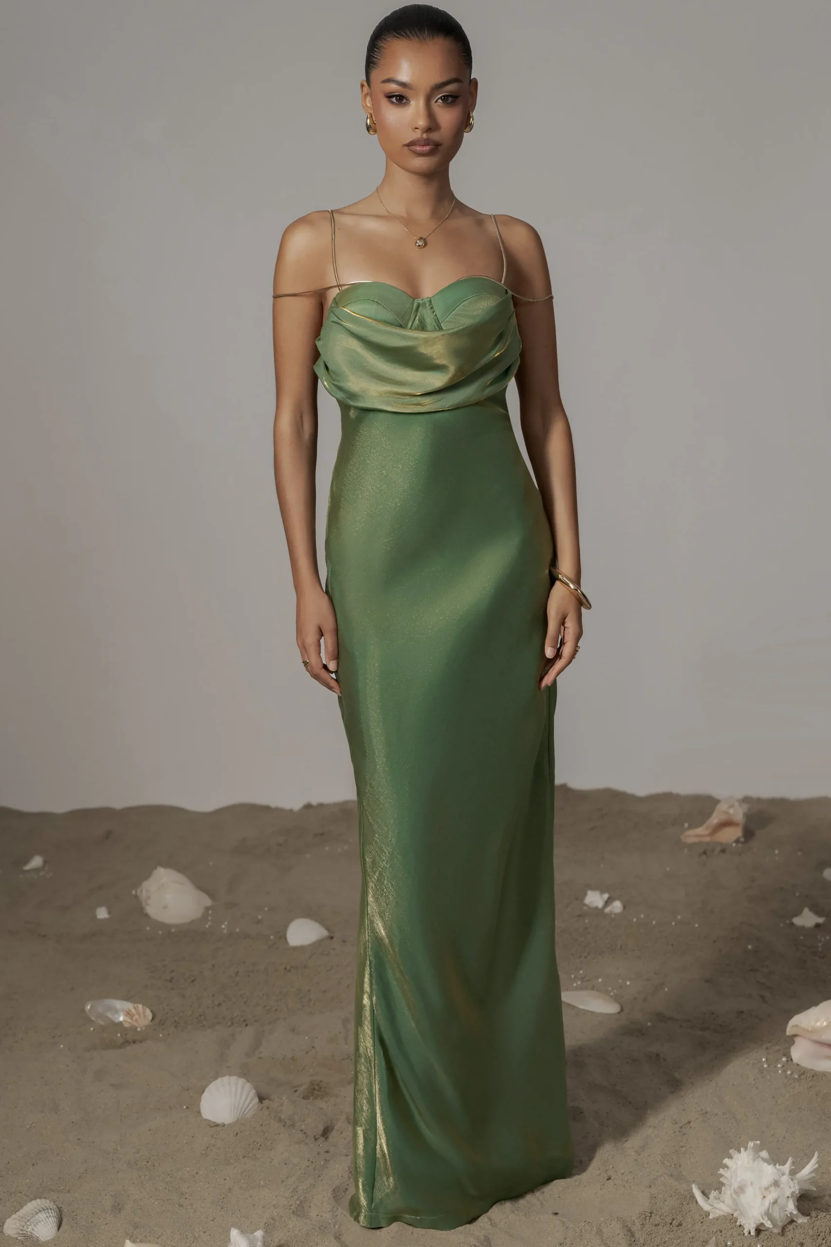 JLUXLABEL Green Iridescent Visions Of You Dress