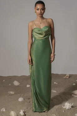 JLUXLABEL Green Iridescent Visions Of You Dress