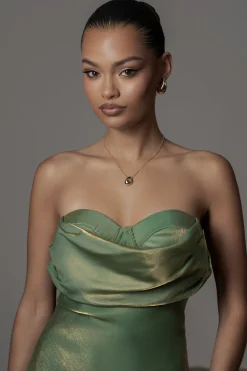 JLUXLABEL Green Iridescent Visions Of You Dress