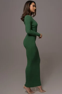 JLUXLABEL Green Night Shimmers Asymmetrical Maxi Dress