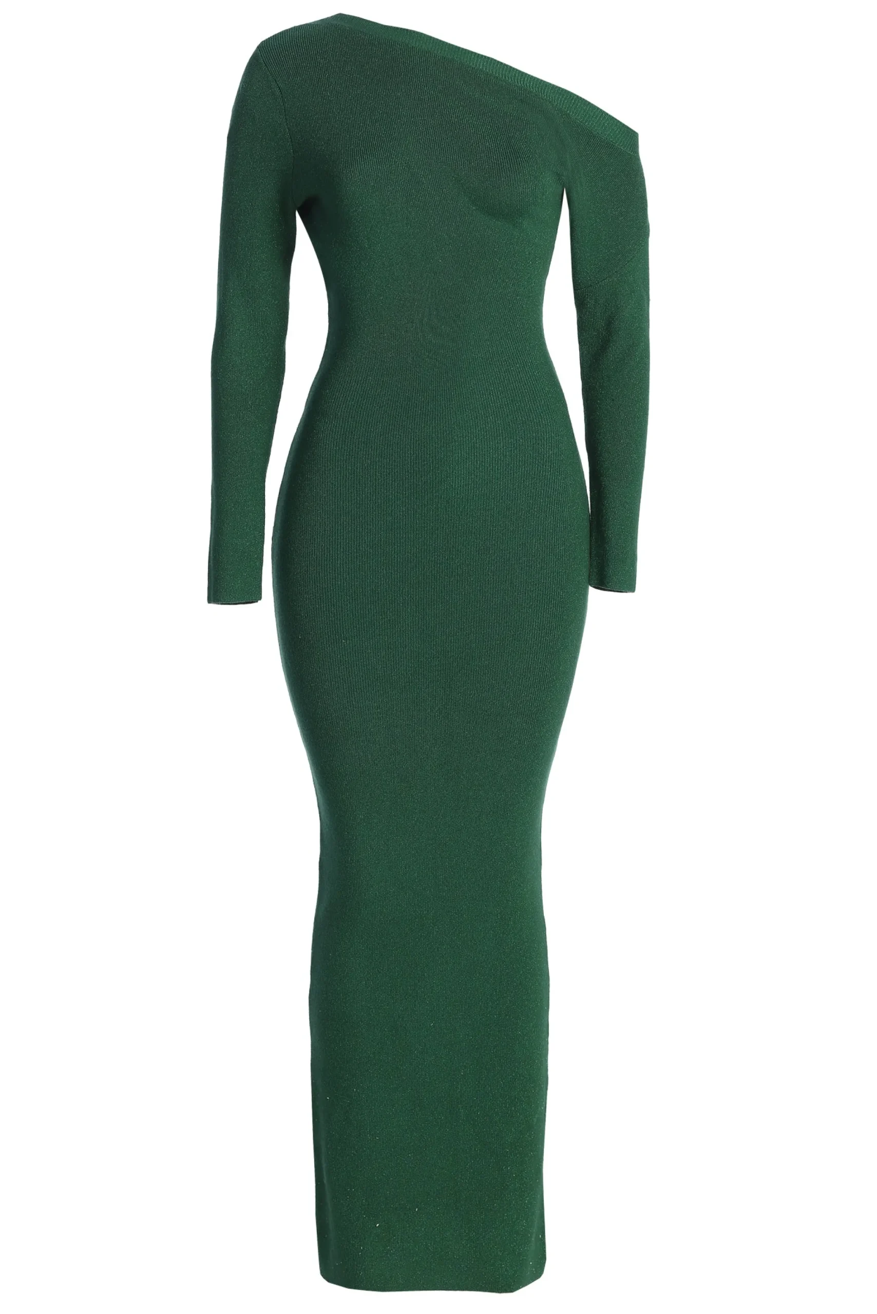 JLUXLABEL Green Night Shimmers Asymmetrical Maxi Dress