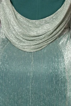 JLUXLABEL Green Shimmery Nights Maxi Dress