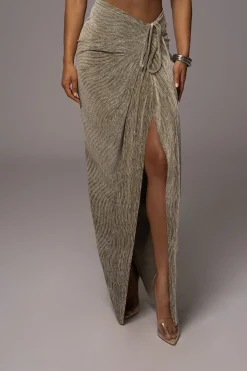 JLUXLABEL Grey Chosen One Velvet Skirt Set