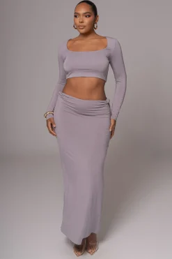 JLUXLABEL Grey Geneva Skirt Set