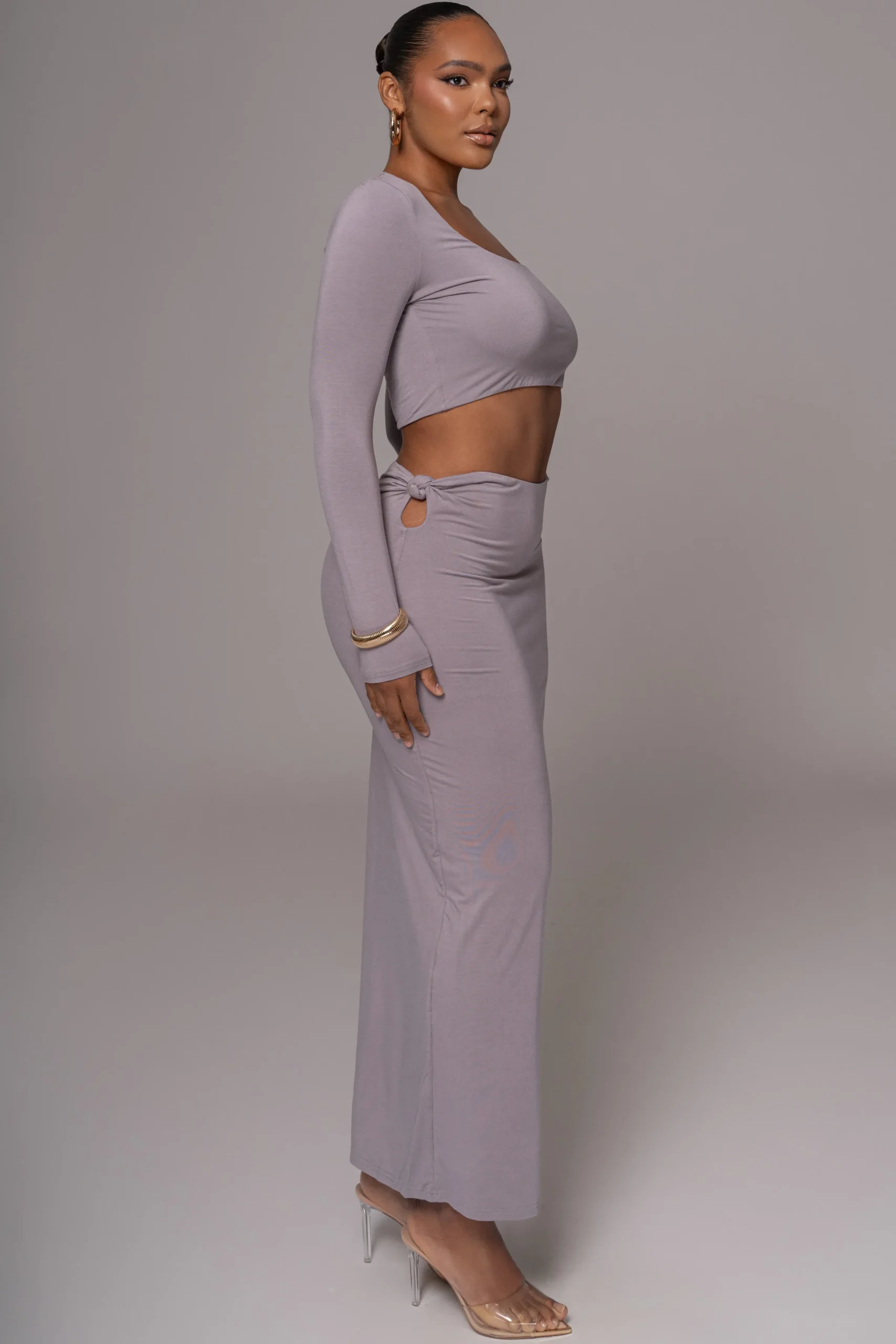 JLUXLABEL Grey Geneva Skirt Set