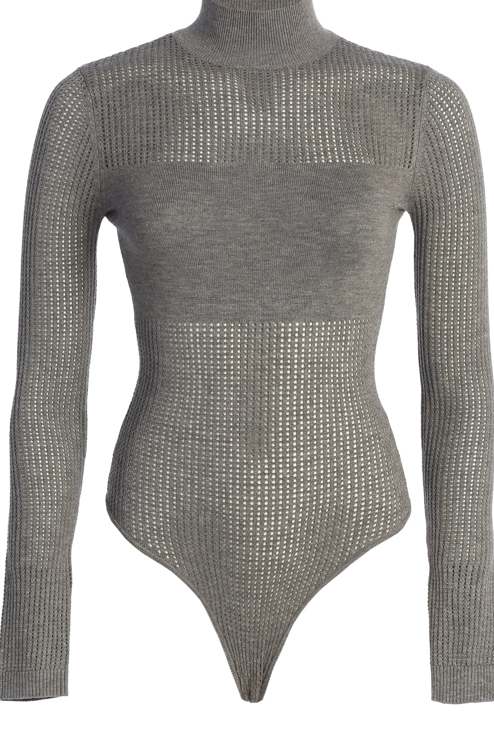 JLUXLABEL Grey Klaudette Knit Bodysuit