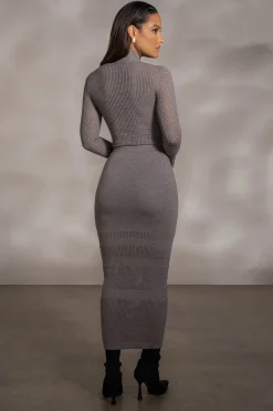 JLUXLABEL Grey Klaudette Knit Bodysuit