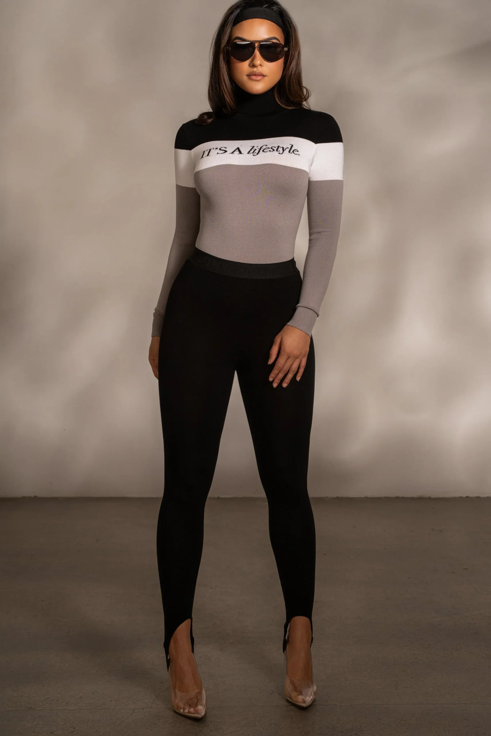 JLUXLABEL Grey Lifestyle Knit Bodysuit