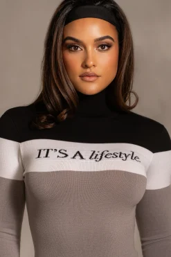 JLUXLABEL Grey Lifestyle Knit Bodysuit