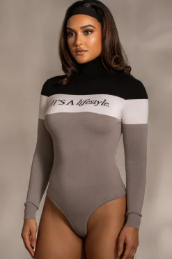 JLUXLABEL Grey Lifestyle Knit Bodysuit