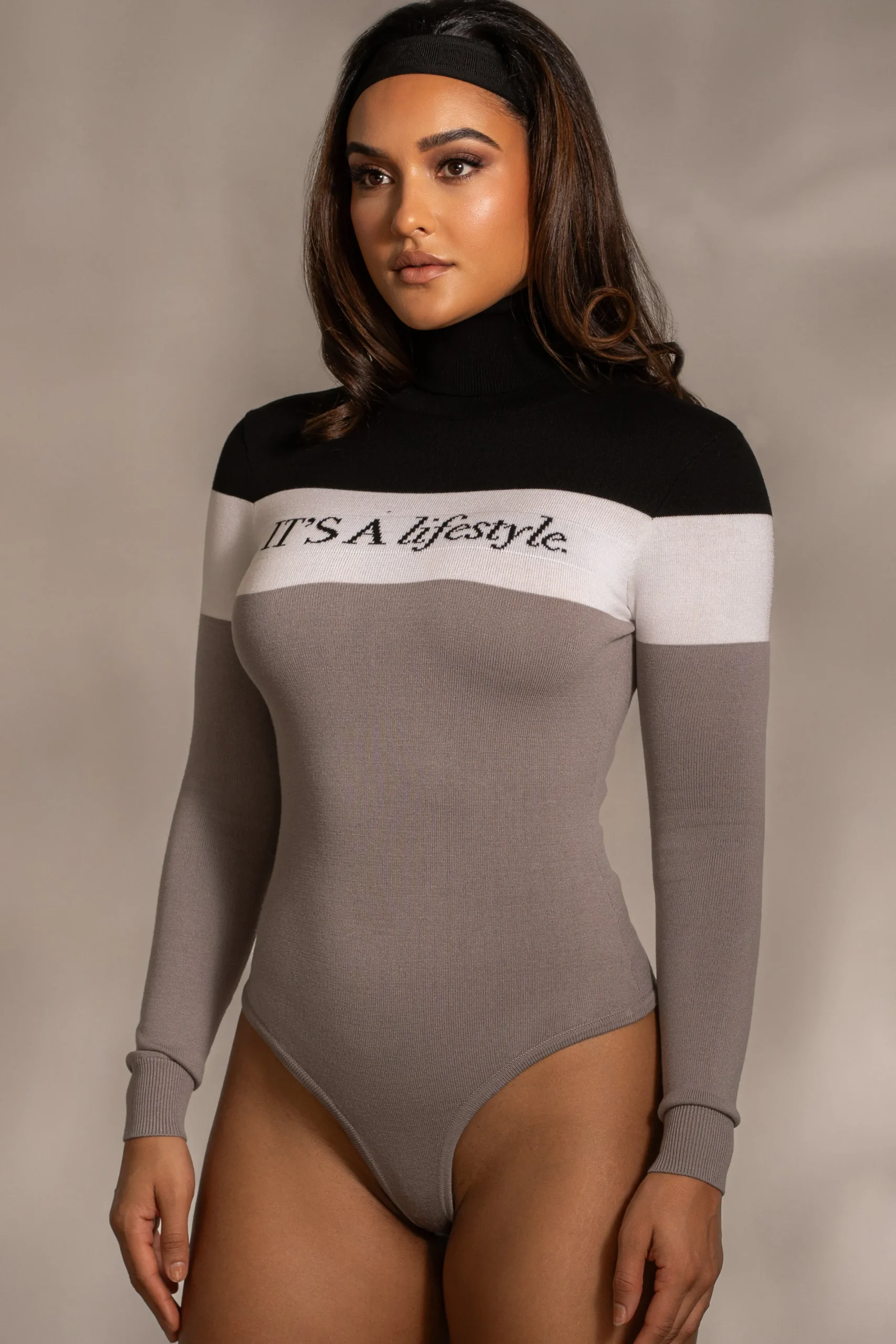 JLUXLABEL Grey Lifestyle Knit Bodysuit