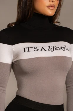 JLUXLABEL Grey Lifestyle Knit Bodysuit
