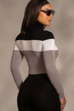 JLUXLABEL Grey Lifestyle Knit Bodysuit