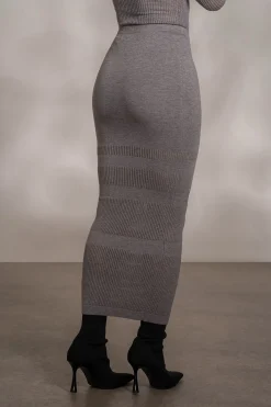JLUXLABEL Grey Lina Knit Maxi Skirt