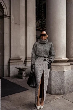 JLUXLABEL Grey New Beginnings Oversized Turtleneck