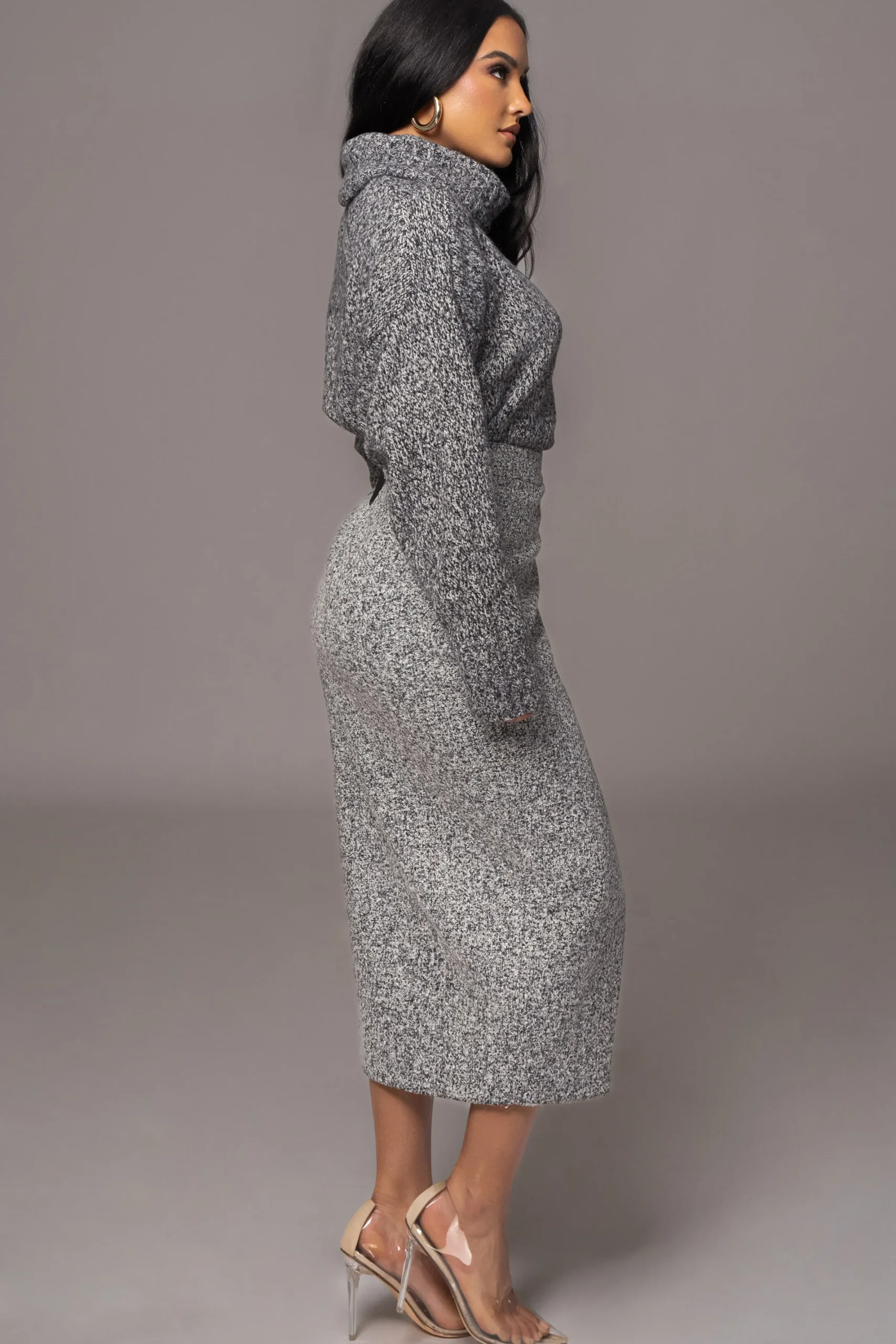 JLUXLABEL Grey New Beginnings Oversized Turtleneck
