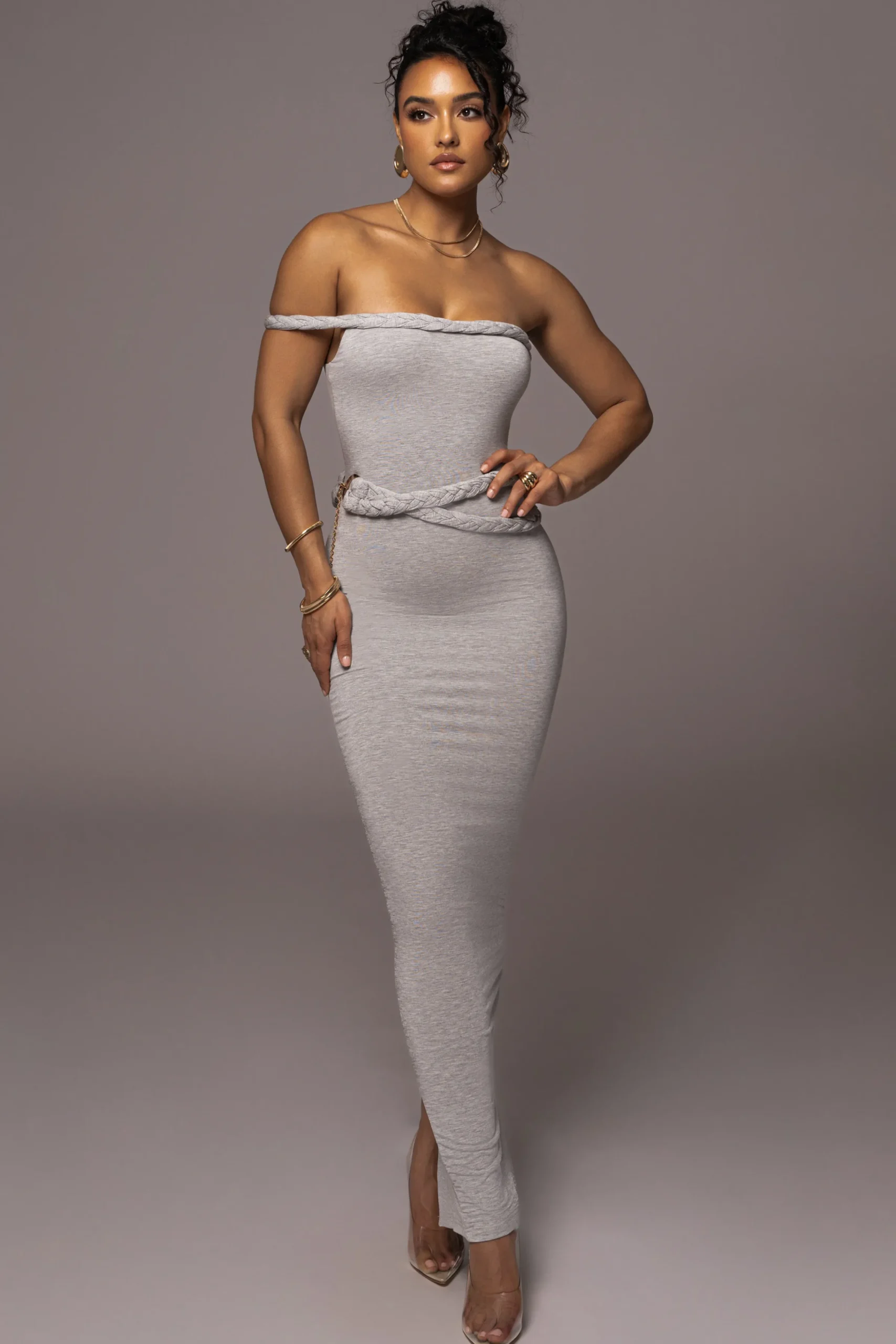 JLUXLABEL Grey One Of One Maxi Dress