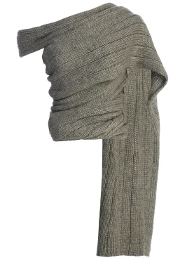 JLUXLABEL Grey Soft Life Cable Knit Sweater Top