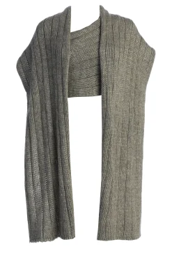 JLUXLABEL Grey Soft Life Cable Knit Sweater Top