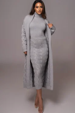 JLUXLABEL Grey Stepping Out Sweater Cardigan