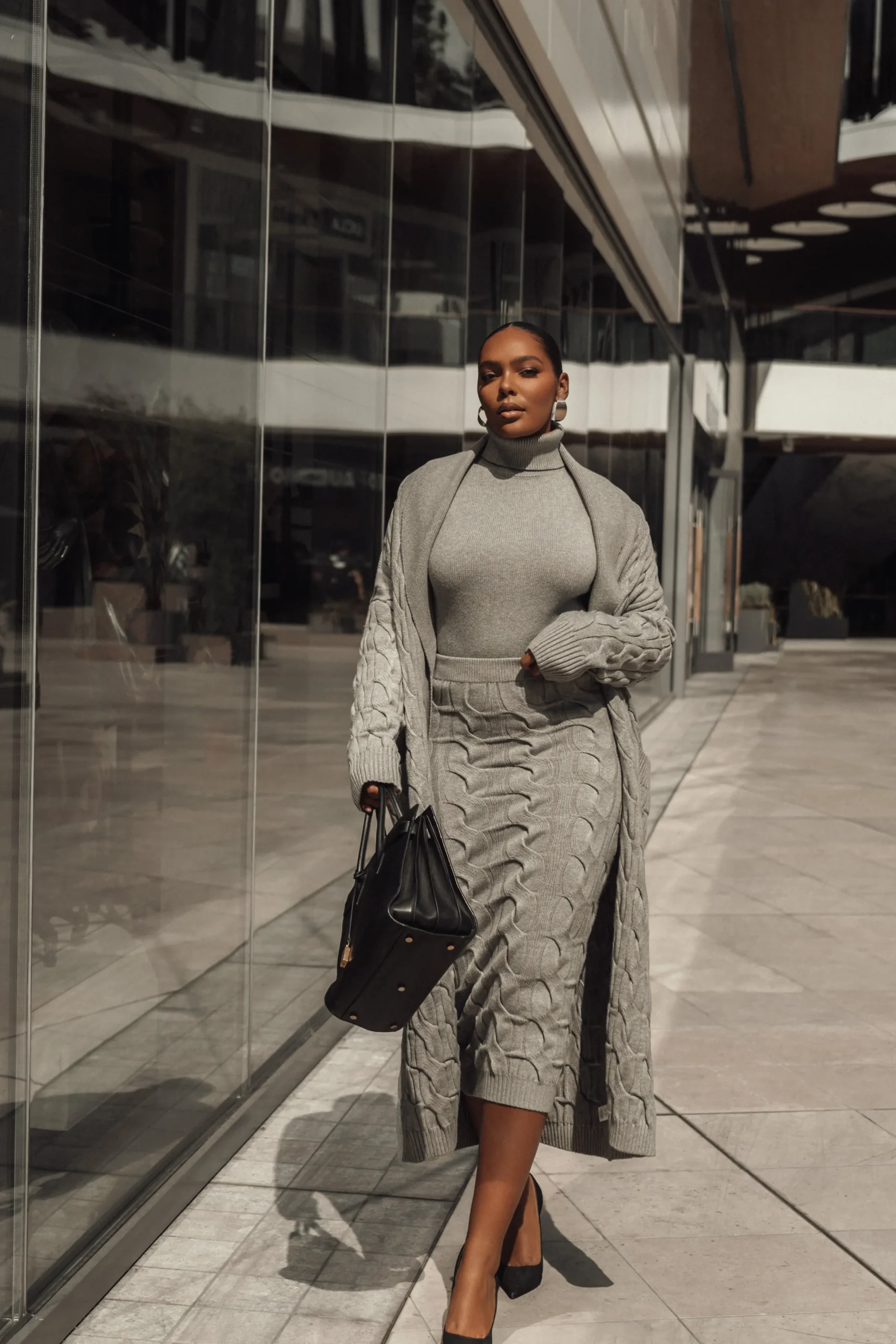 JLUXLABEL Grey Stepping Out Sweater Cardigan