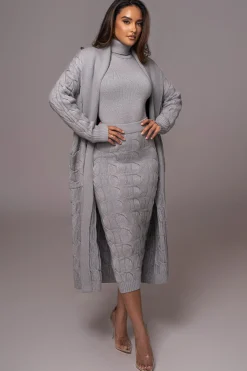 JLUXLABEL Grey Stepping Out Sweater Cardigan