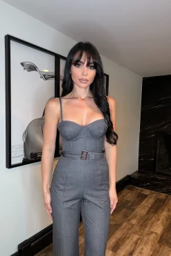 JLUXLABEL Grey Sweetheart Aroma Jumpsuit
