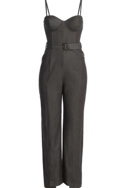 JLUXLABEL Grey Sweetheart Aroma Jumpsuit