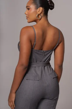 JLUXLABEL Grey Sweetheart Aroma Jumpsuit