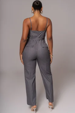JLUXLABEL Grey Sweetheart Aroma Jumpsuit