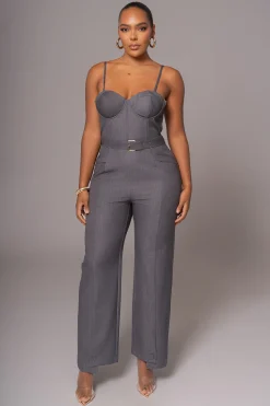 JLUXLABEL Grey Sweetheart Aroma Jumpsuit