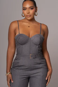 JLUXLABEL Grey Sweetheart Aroma Jumpsuit