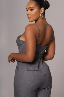 JLUXLABEL Grey Sweetheart Aroma Jumpsuit