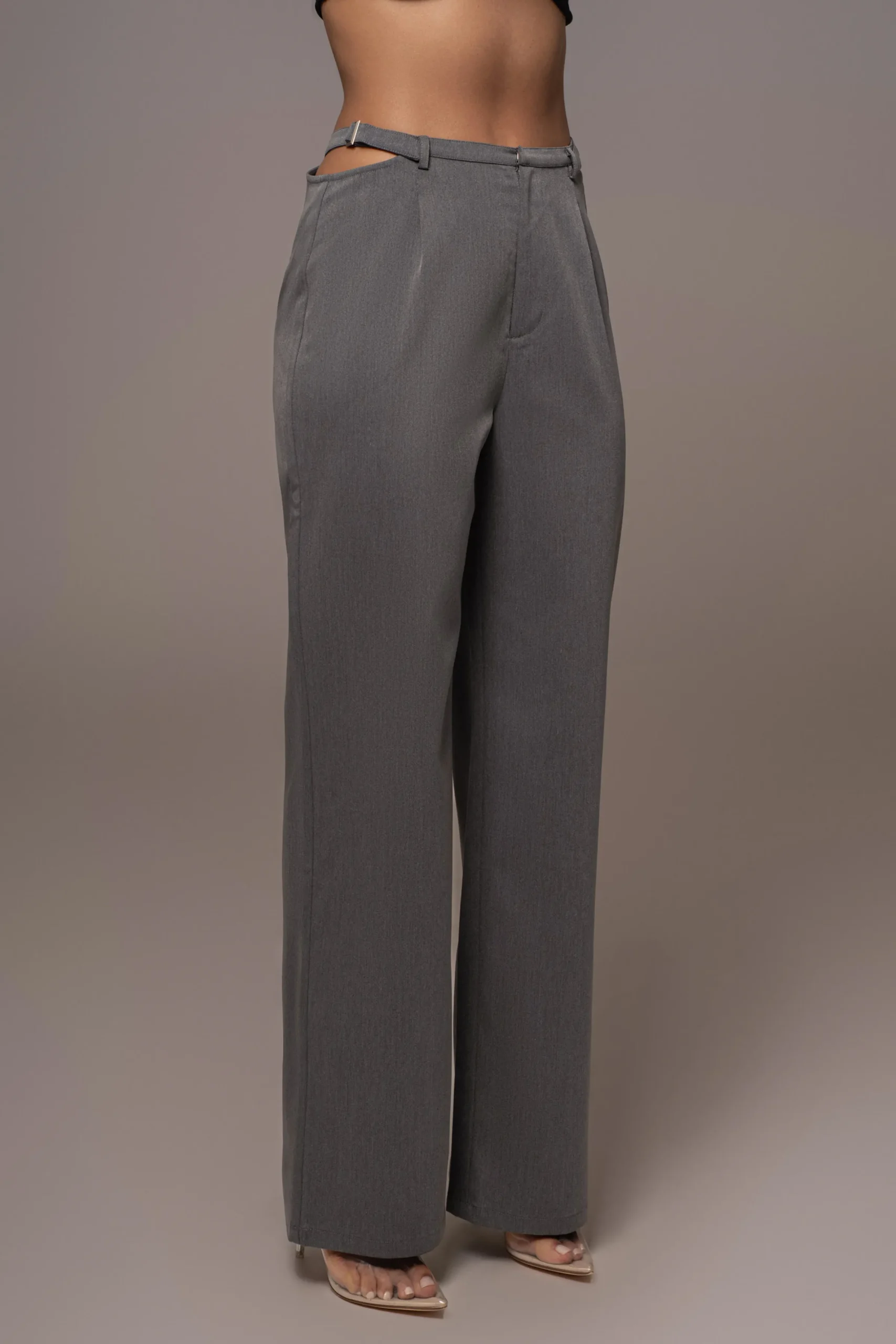 JLUXLABEL Grey Symone Cutout Pants