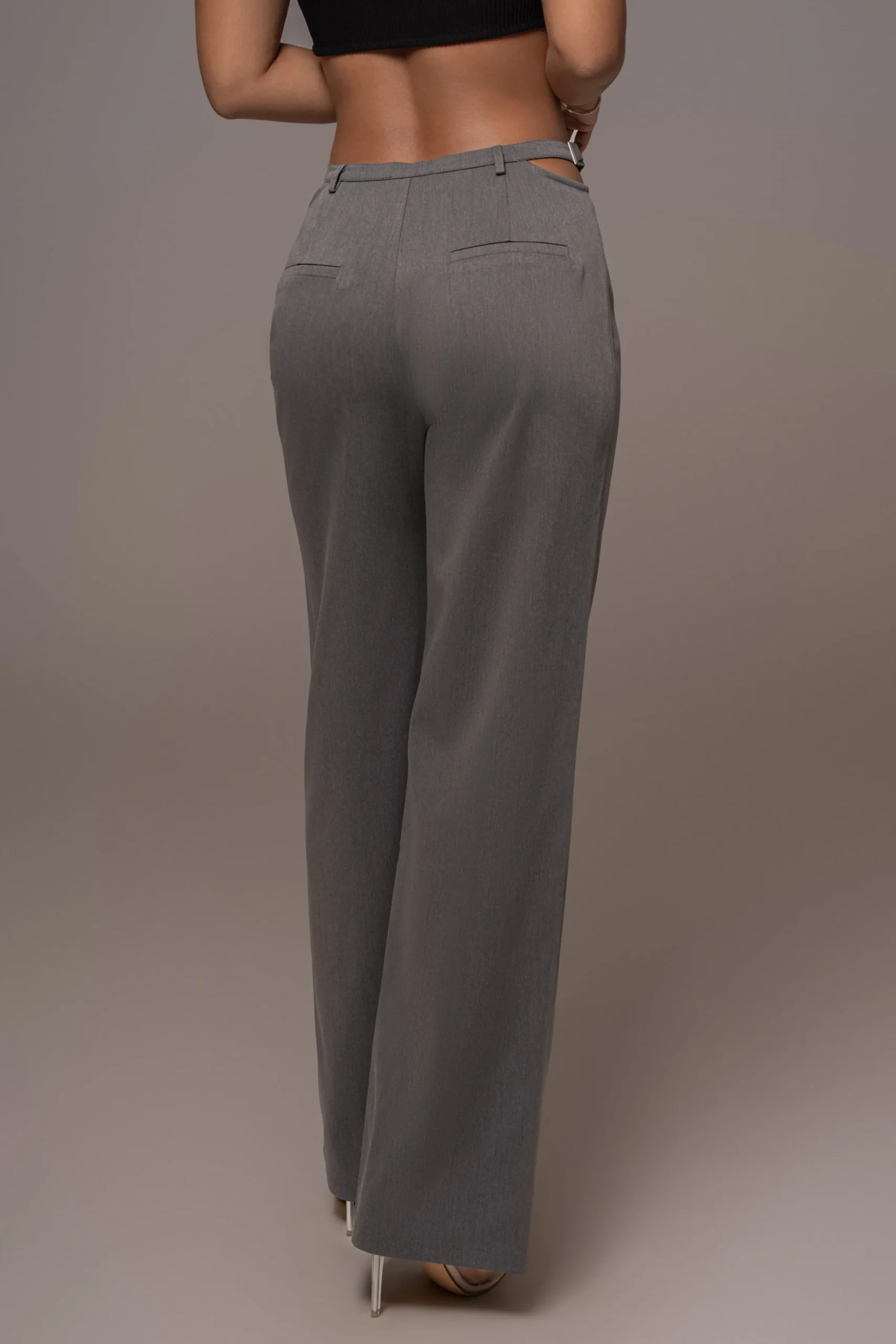 JLUXLABEL Grey Symone Cutout Pants