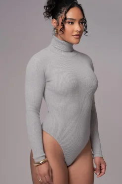 JLUXLABEL Heather Grey Arlett Turtleneck Bodysuit