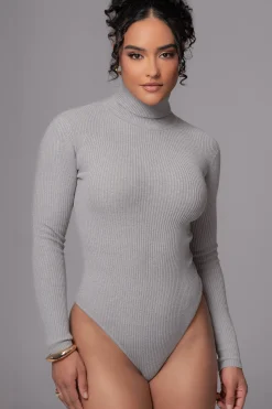 JLUXLABEL Heather Grey Arlett Turtleneck Bodysuit